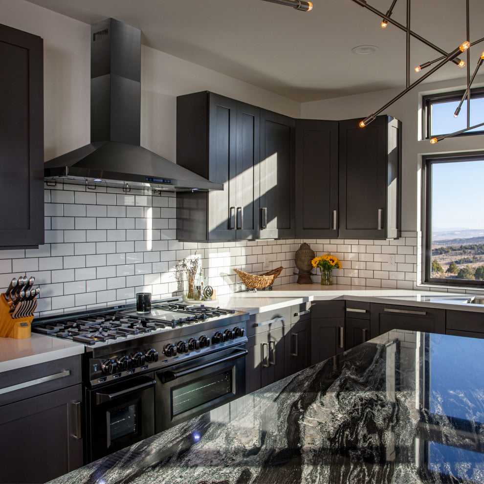 ZLINE 42" Convertible Vent Wall Range Hood in Black Stainless Steel