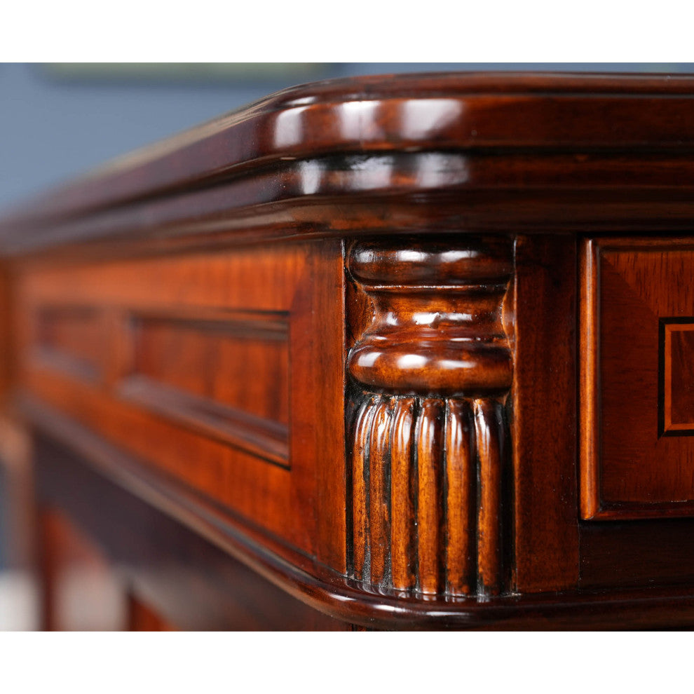 Banded Mahogany Partners Desk