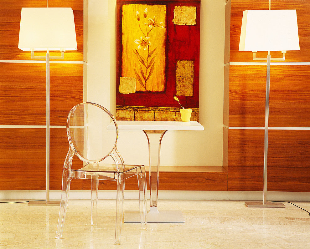 Compamia Ice Square Dining Table, White Top, 23.6"