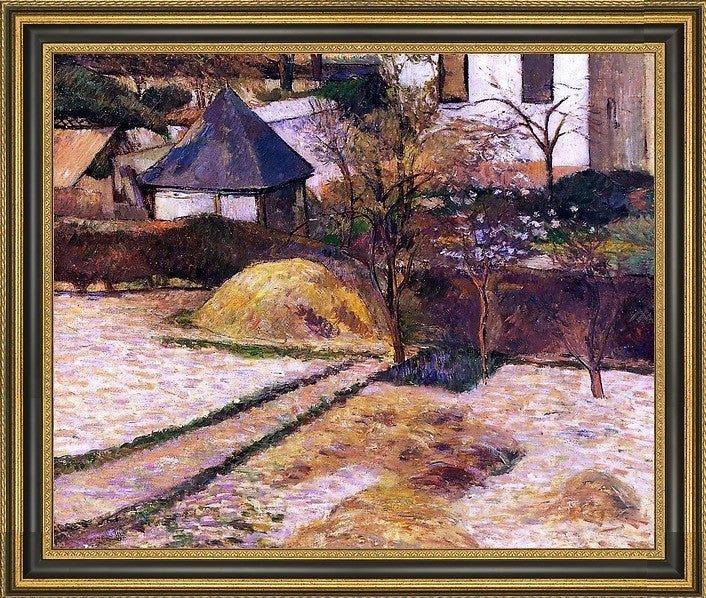 Paul Gauguin Garden View, Rouen Framed Premium Canvas Print, 20"x25"