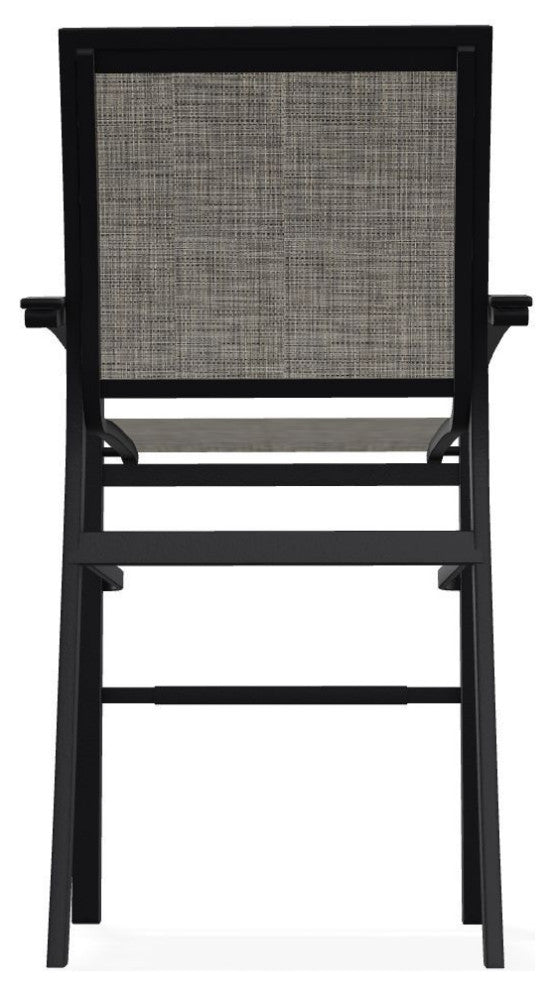 Bazza Sling Bar Height Stackable Outdoor Stool, Storm/Black