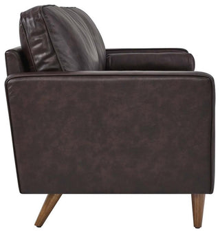 Modway Valour 81" Modern Style Top Grain Leather Sofa in Brown Finish