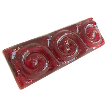 2x6 Snail Bar Hand Poured Glass Tile, Red