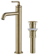 Kraus Ramus Single Handle Vessel Faucet, Pop Up Drain, Brushed Gold