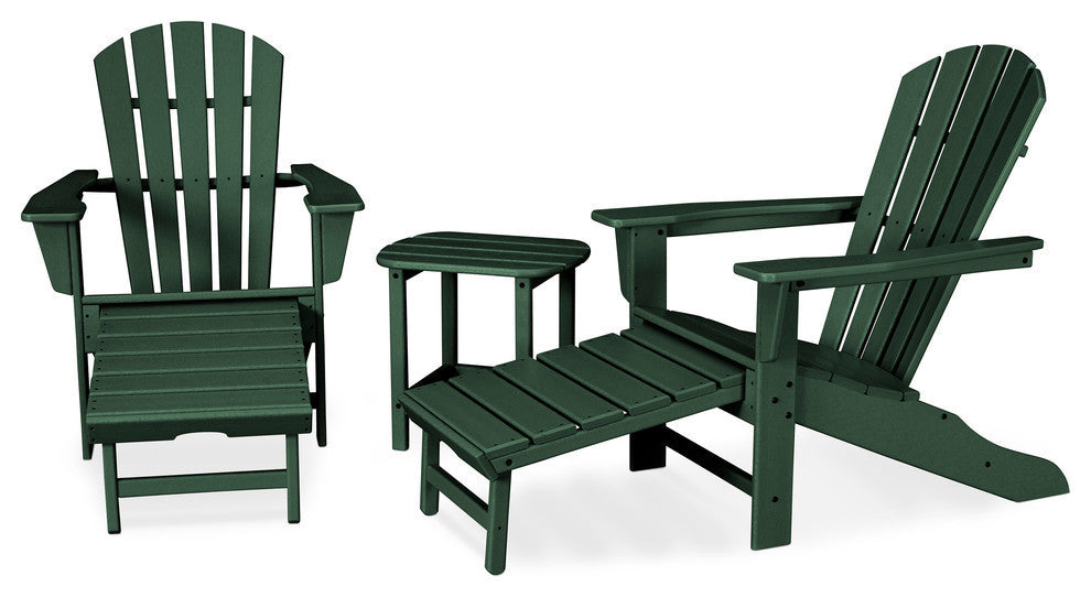 Polywood Palm Coast Ultimate Adirondack 3-Piece Set, Green