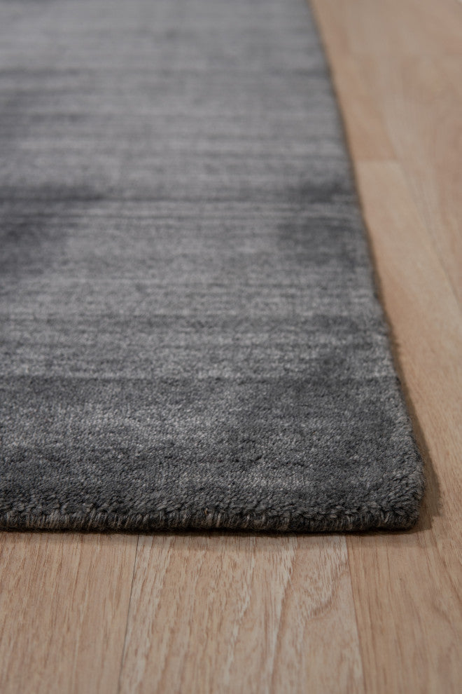 EORC Gray Handmade Wool and Viscose Urban Rug 9'x12'