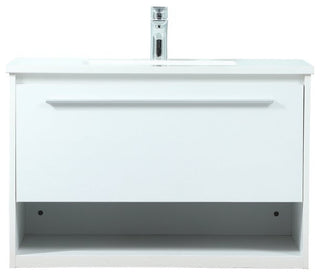 Rabi Single Bathroom Vanity, White, 30"