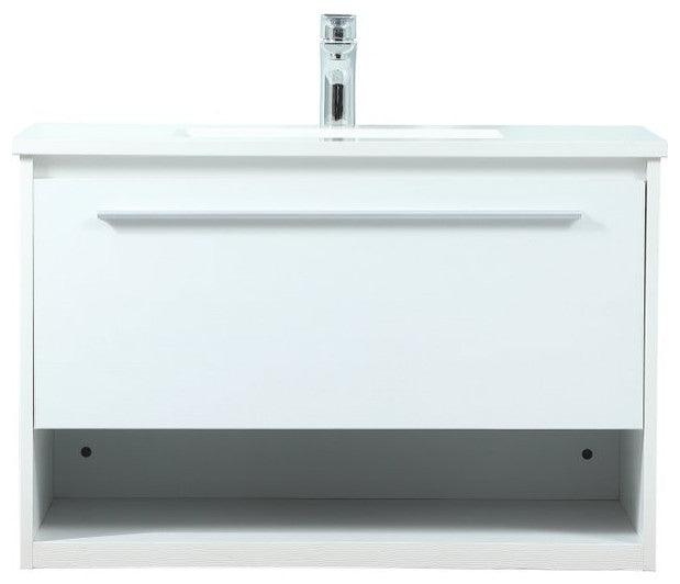 Rabi Single Bathroom Vanity, White, 30"