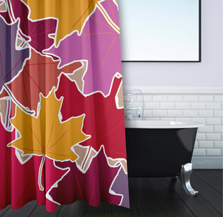 70"Wx73"L Leaf Pile Shower Curtain, Larkspur