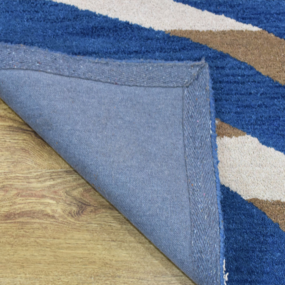 HAND TUFTED WOOL ECO-FRIENDLY AREA RUGS - Square,Blue,Contemporary