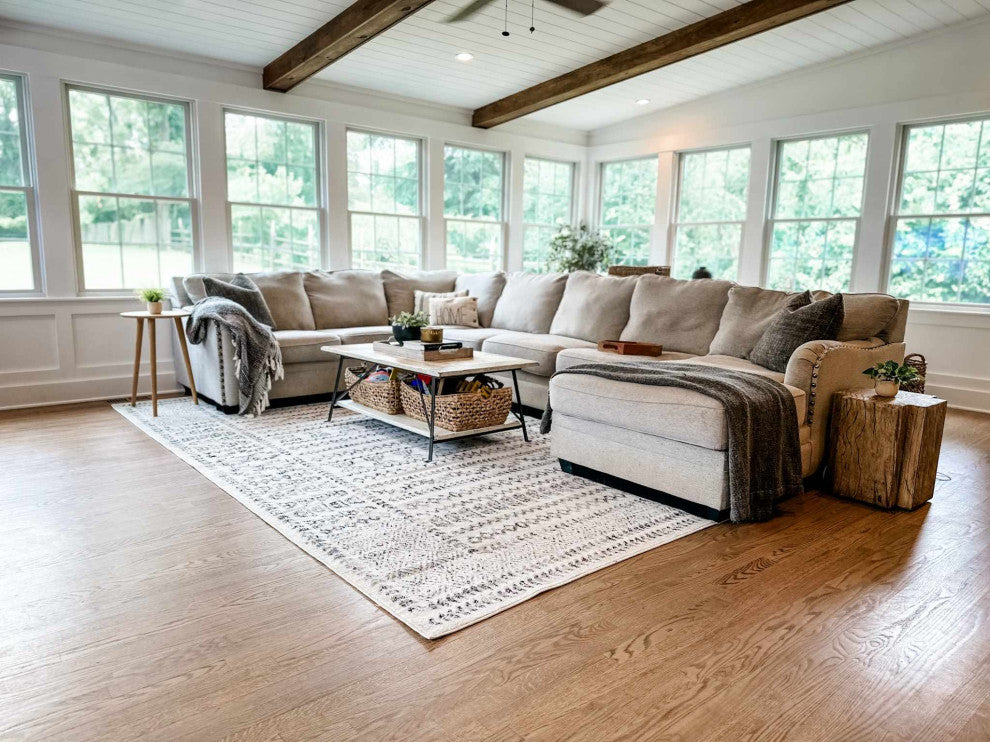 Hauteloom Greig Area Rug, Black/Charcoal/Light Gray, 7'10"x10'