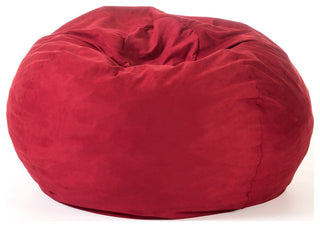 GDF Studio Waldo Faux Suede 5 Foot Bean Bag, Red