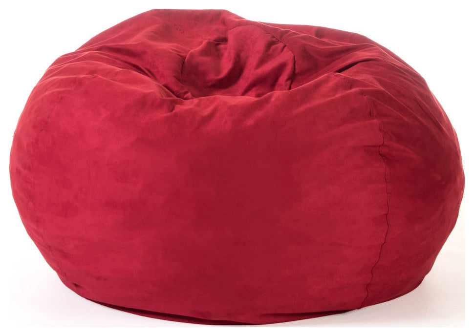 GDF Studio Waldo Faux Suede 5 Foot Bean Bag, Red