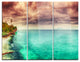"Green Sunset Panorama View" Photo Metal Wall Art, 3 Panels, 36"x28"
