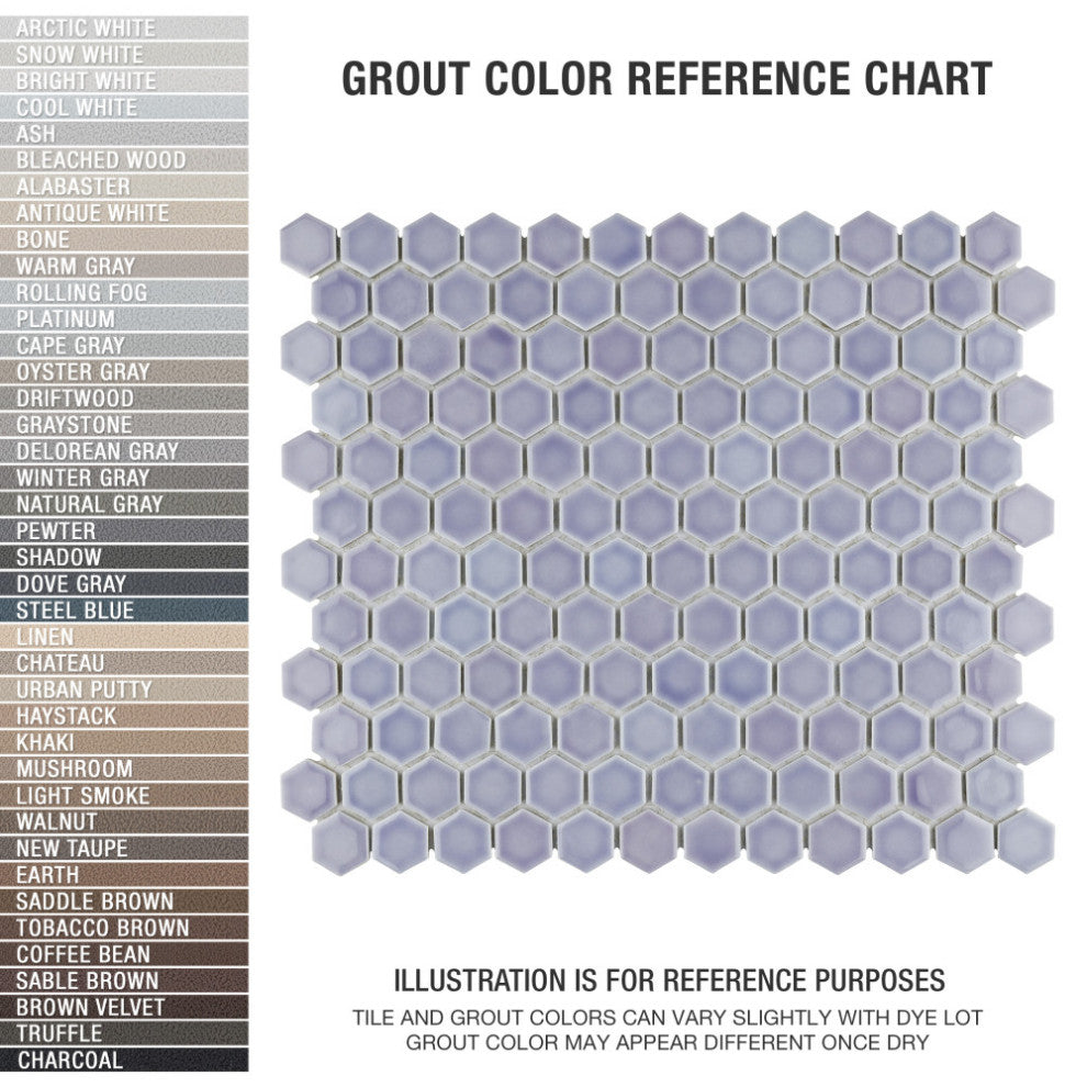 Hudson 1" Hex Lavender Porcelain Floor and Wall Tile
