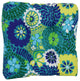 19" Squared Patterned Tufted Dining Chair Cushions, Set of 2, Luxury Azure