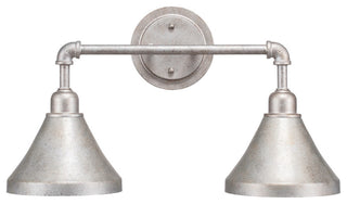Vintage 2-Light Bath Bar, Aged Silver