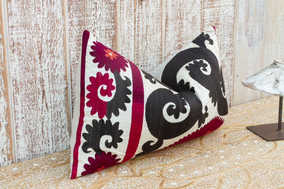 Mehra Bukhara Suzani Lumbar Pillow