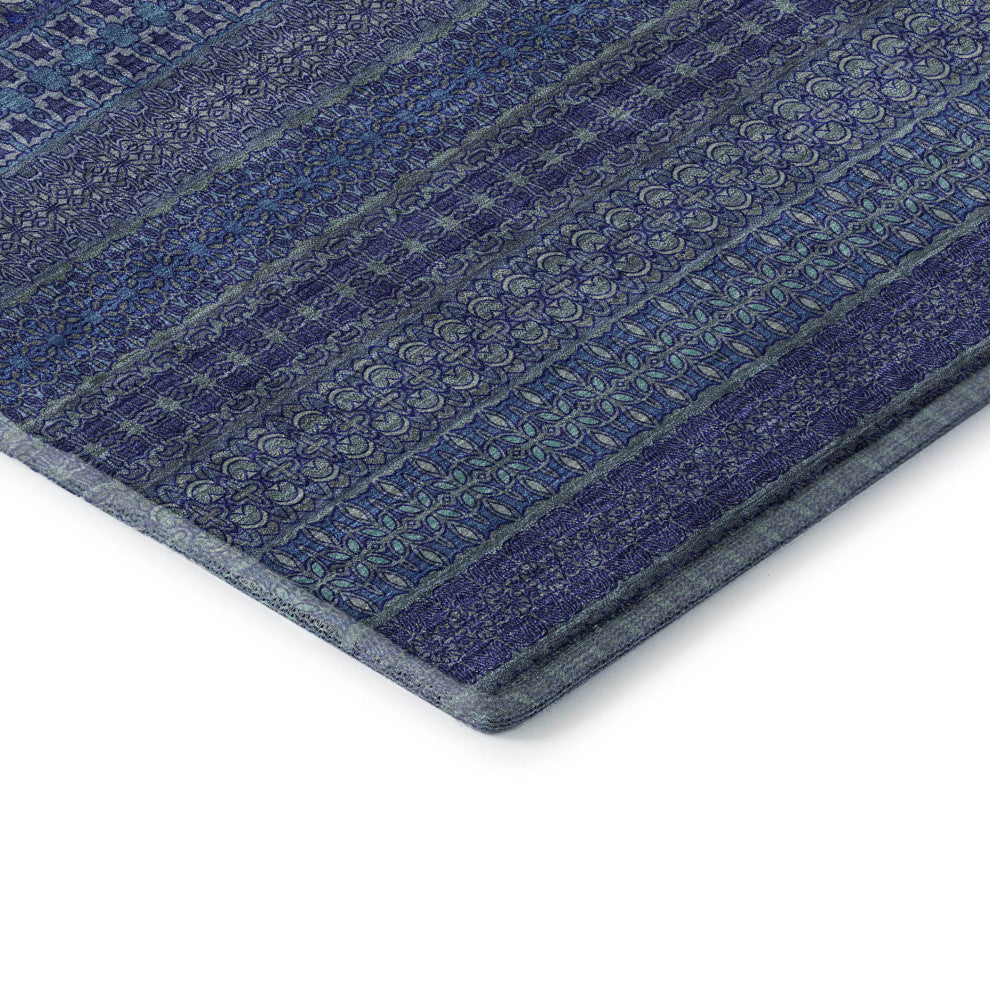 Premium Machine Washable Mayfield AMF527 Navy 1'8" x 2'6" Rug