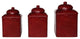Savannah Canister Set, Red, 3 Piece