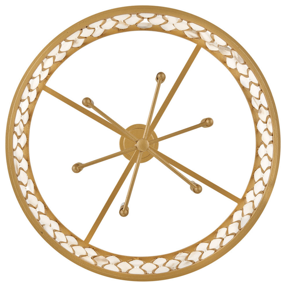 Fredrick Ramond FR41505 Estie 6 Light 28"W Drum Chandelier - Piastra Gold