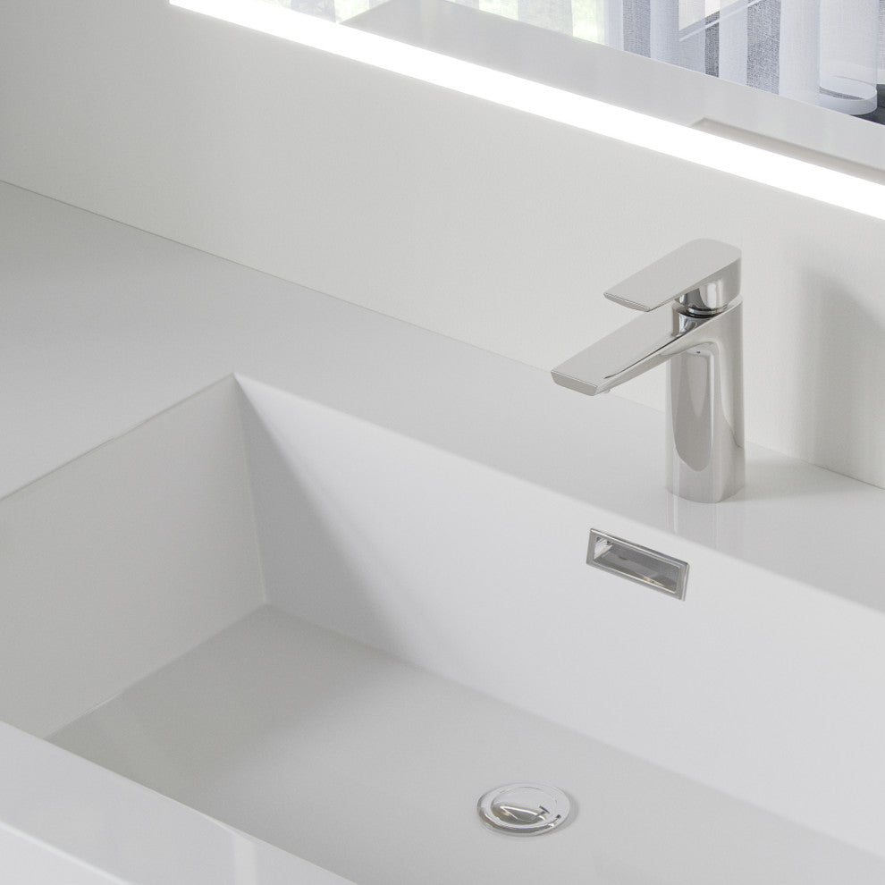 Beacon Bath Vanity, High Gloss White, 48", Single Sink, Wall Mount