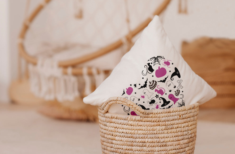 Halloween Heart Accent Pillow With Removable Insert, Orchid, 24"x24"