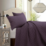 Velvet Diamond Quilt Set, Full/Queen, Amethyst, 3 Piece