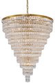 42" 32-Light Gold Metal 9-Tier Chandelier With Clear Crystals