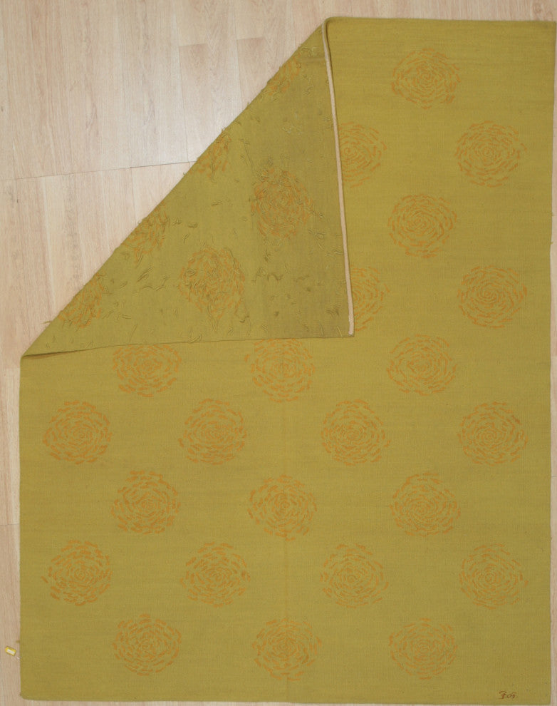 Yellow Contemporary Modern Modern Flat Weave Area Rug