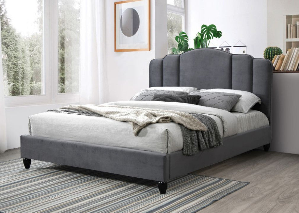 Acme Giada Queen Bed Charcoal Fabric