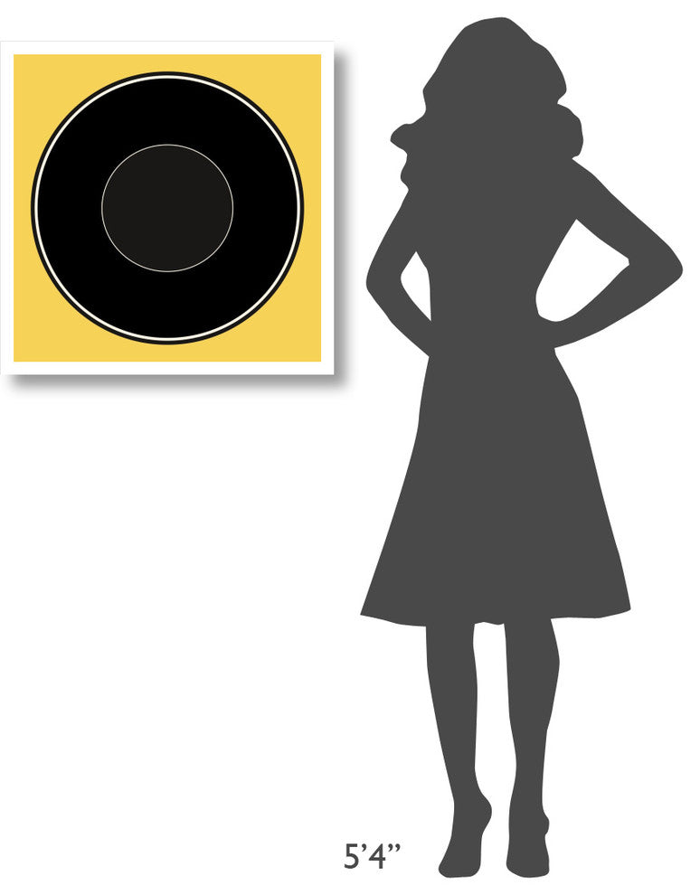 "Mealtime: Black on Yellow - Plate" Digital Paper Print by BG.Studio, 26"x26"