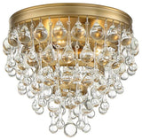 Crystorama Calypso 3-Light Vibrant Flush Mount, Gold