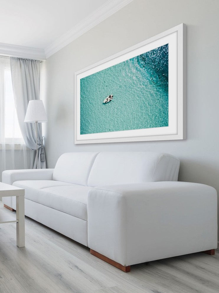 "Clear Blue Lake" Framed Painting Print, 18"x12"