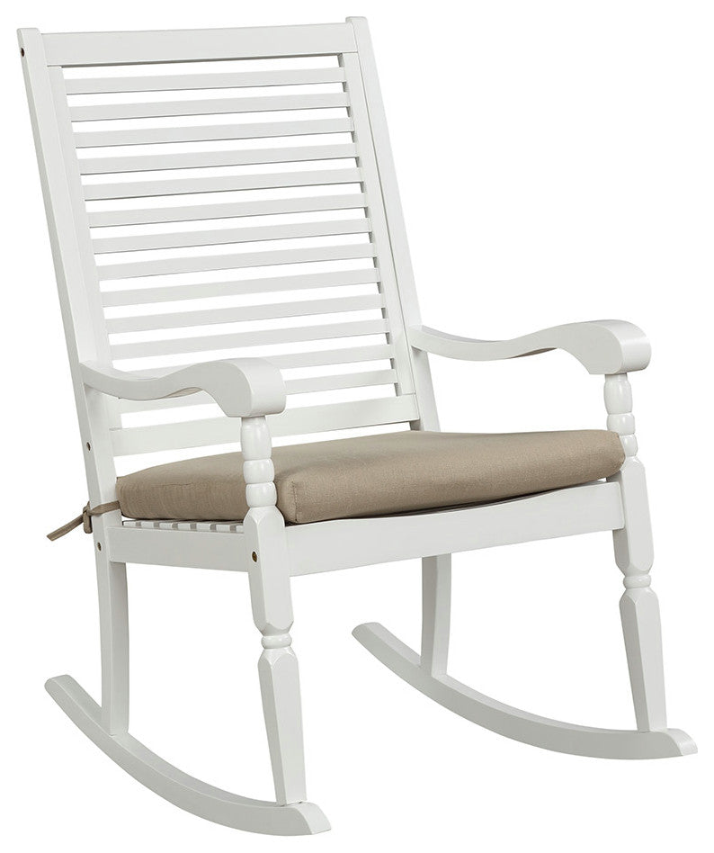 Acadia White Wood Rocker (1/cs) USE BOX 36 x 25 x 8, 10 LBS