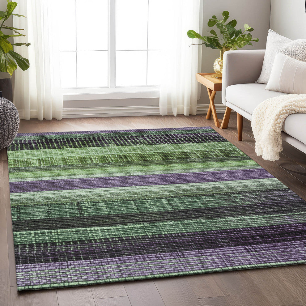 Machine Washable Indoor/Outdoor Chantille ACN1873 Purple 9' x 12' Rug