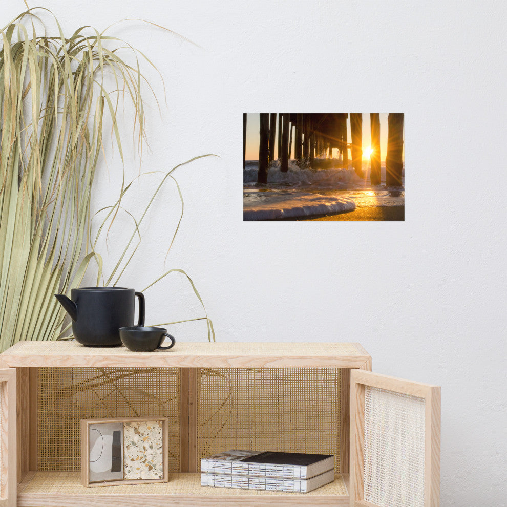 Sea Foam In The Sunlight Landscape Photo Unframed Wall Art Print, 12" X 18"