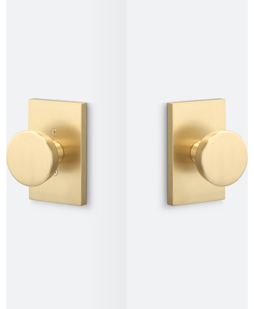 Zermatt Knob, Satin Brass, Passage Function
