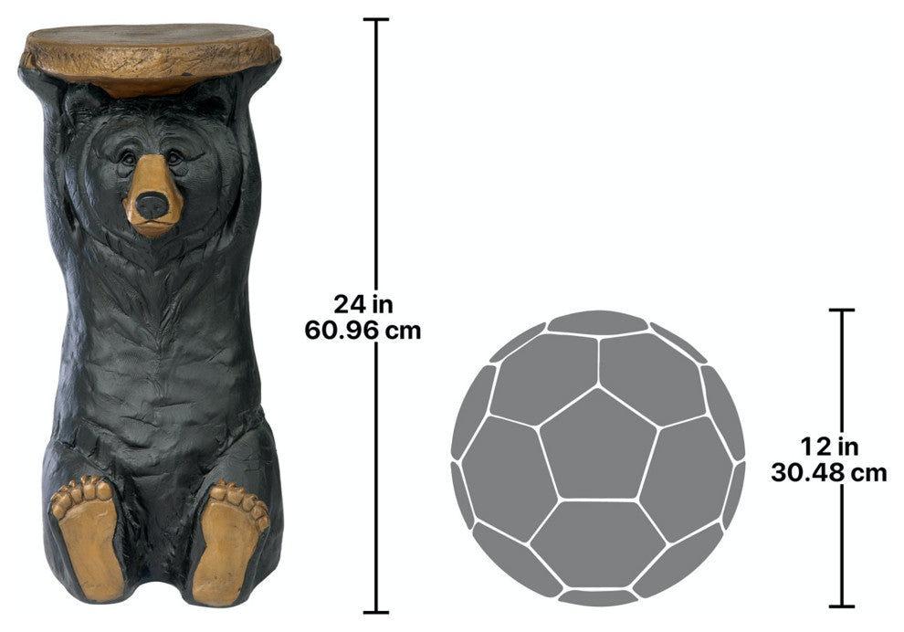 Black Forest Bear Pedestal Table