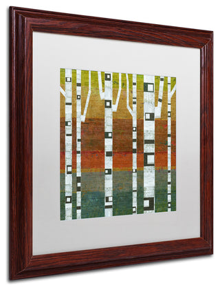 Michelle Calkins 'Birches' Matted Framed Art, 16x16