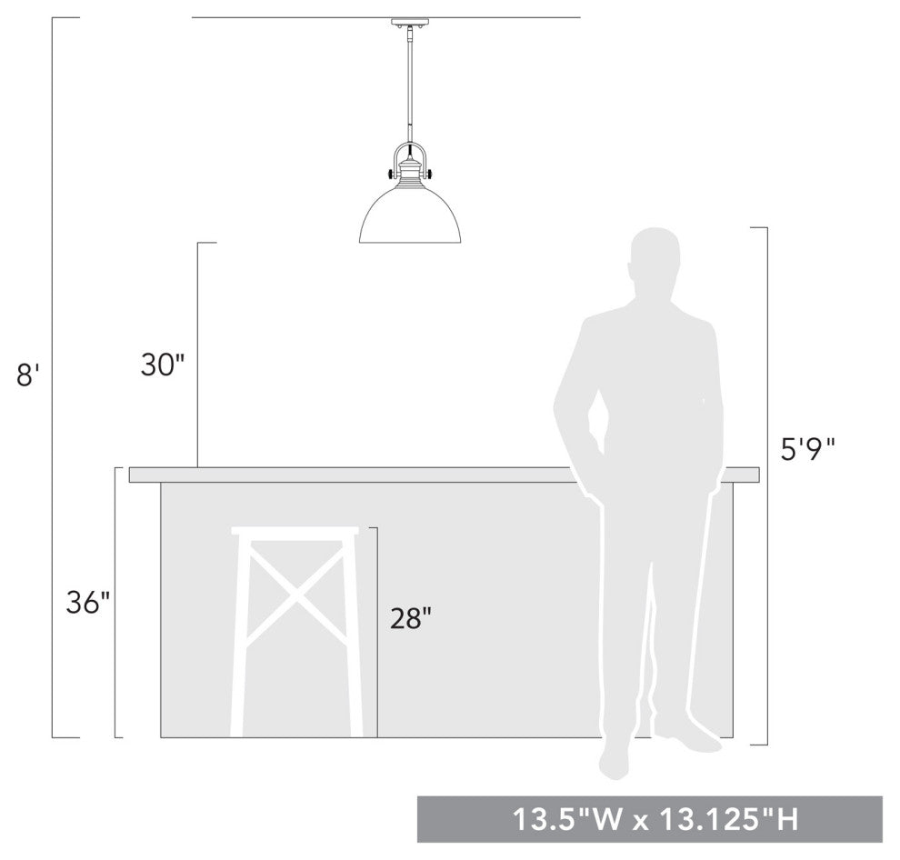 Hines 1-Light Pendant, Rubbed Bronze, Seeded Glass