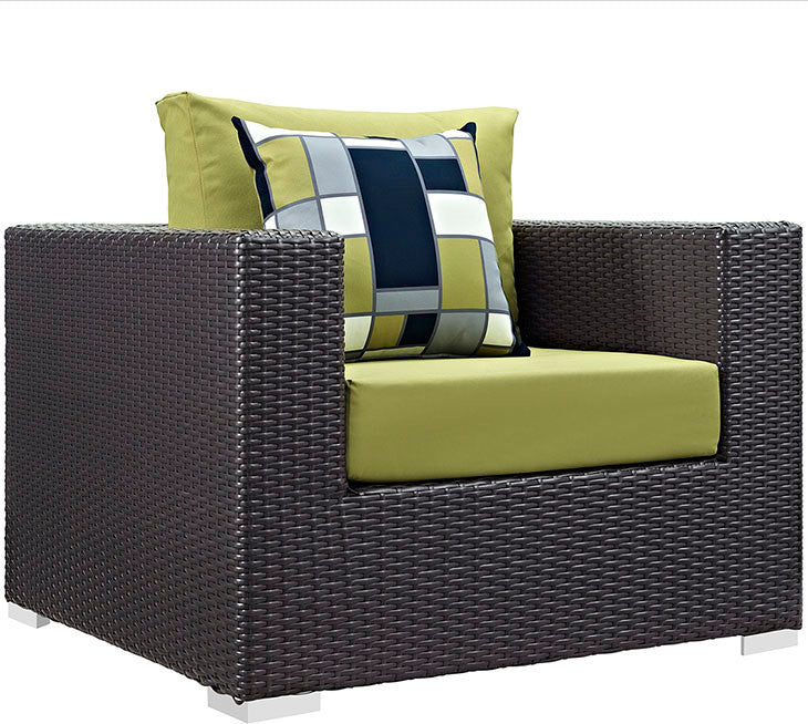 Espresso Peridot Convene 7-Piece Outdoor Patio Sectional Set