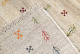 Consigned, Oriental Gabbeh Persian Style Area Rug Hand-Knotted, Beige, 4'9"X3'6"