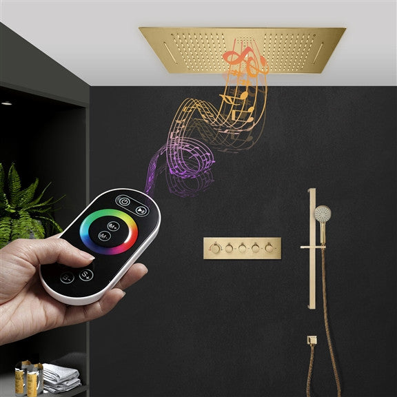Rainfall Musical Shower System With Hand Shower, Style E- Remote Control Light