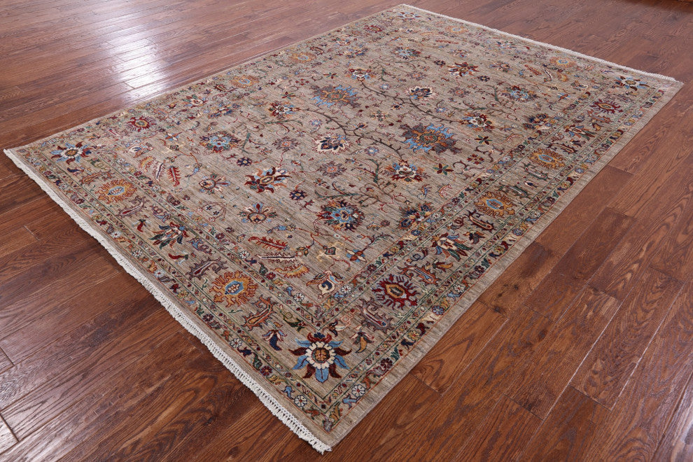 Persian Tabriz Hand Knotted Wool Rug 7' 0" X 10' 0" Q10002