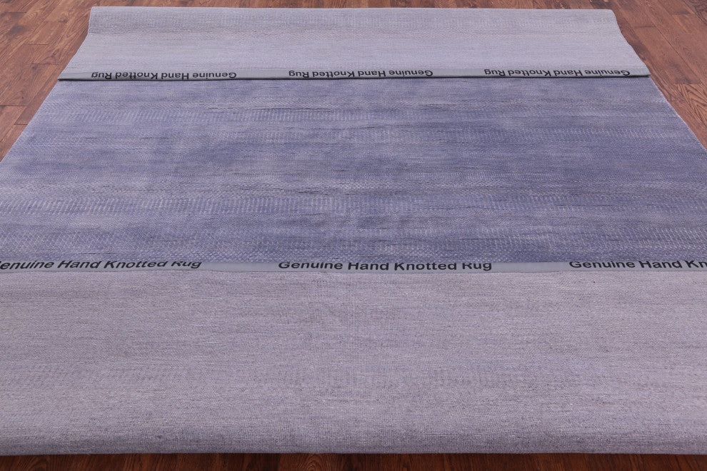 9' 2" X 12' 4" Savannah Grass Wool and Silk Handmade Rug Q11443
