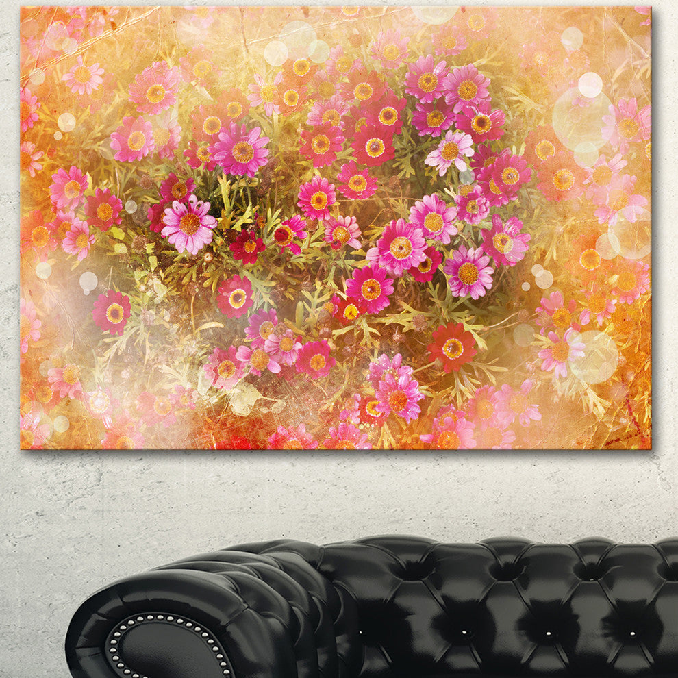 Spring Background with Little Flowers, Large Floral Canvas Artwork, 40"x30"