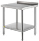 Stainless Steel Prep Table Heavy Duty Metal Worktable w/ Backsplash Undershelf, 30x24x35 Inch