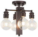 Edge 4-Light Semi-Flush Mount, Espresso Finish with 4 Watt LED Bulb