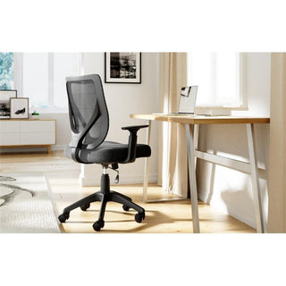 Serta Works Production Jet Black Mesh Office Chair with Nylon Base